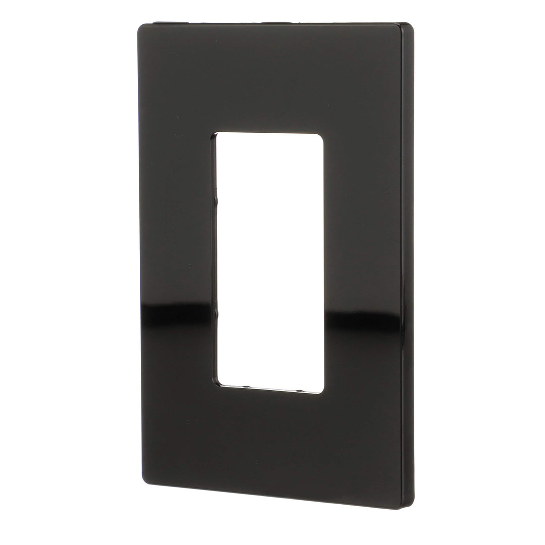 Black : PJS26BK Decorator Screwless Wallplate, 1-Gang, Black