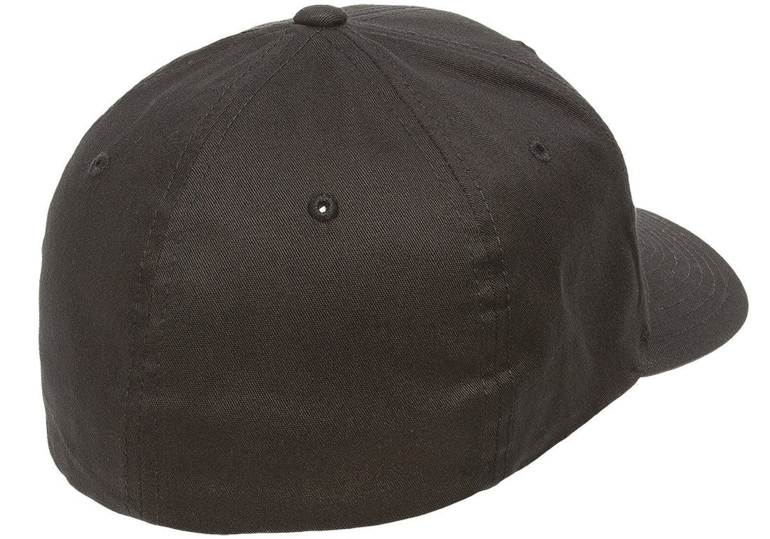Flexfit Mens Cotton Twill Fitted Baseball Cap, Black, L