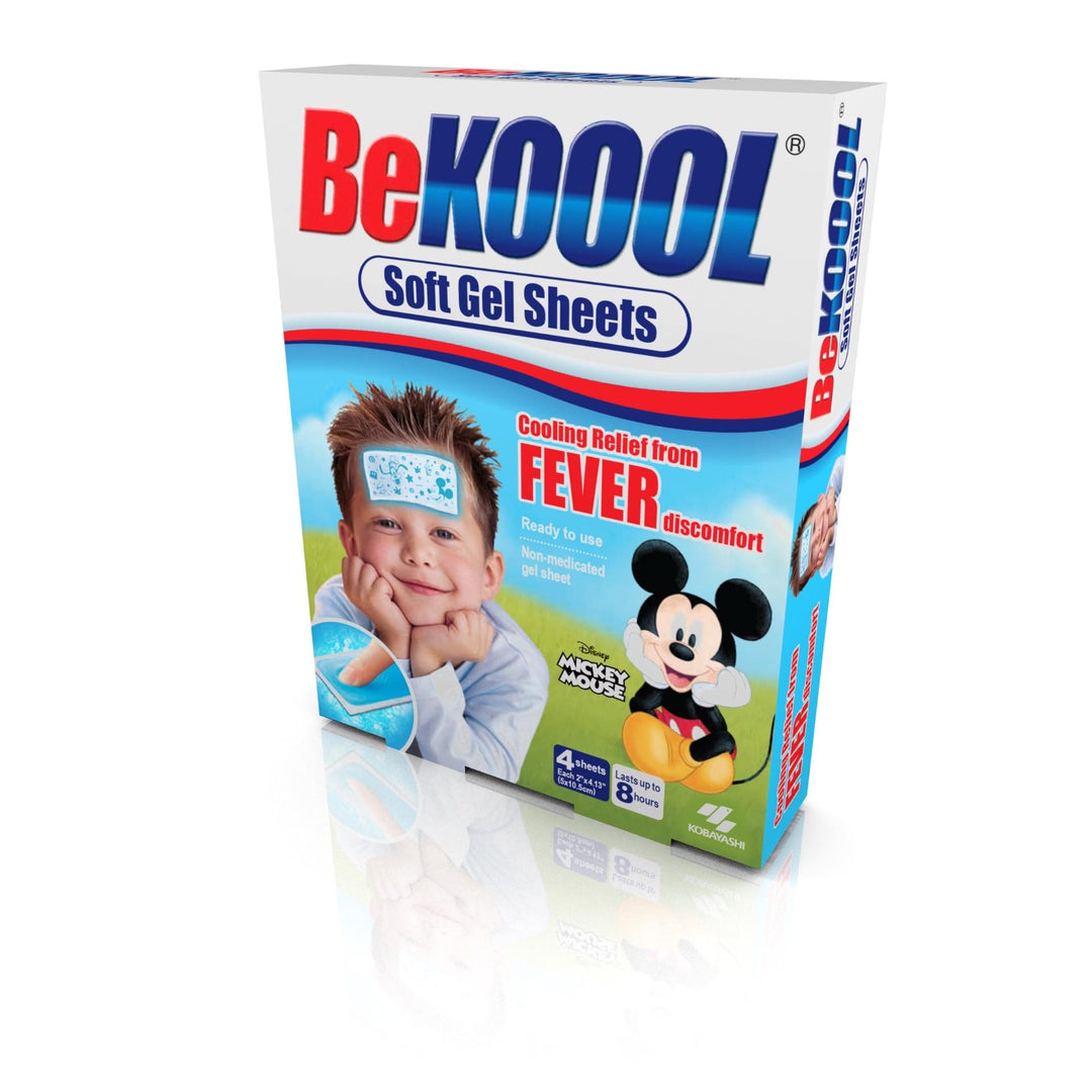 BeKoool Immediate Cooling Fever Reducing Soft Gel Sheets for Kids - 4 Count