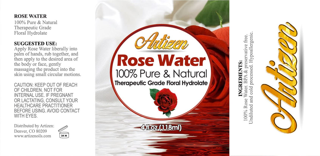 Rosewater Spray - 4oz (Ounce) Bottle (100% Pure &amp; Natural) - Amazing Uplifting Fragrance - Perfect Rose Water Toner for Your Face &amp; Skin
