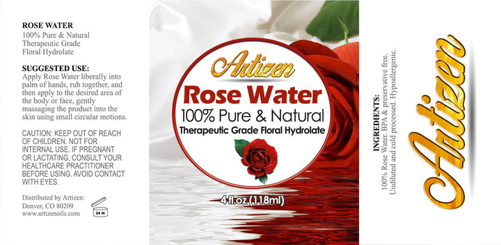 Rosewater Spray - 4oz (Ounce) Bottle (100% Pure &amp; Natural) - Amazing Uplifting Fragrance - Perfect Rose Water Toner for Your Face &amp; Skin