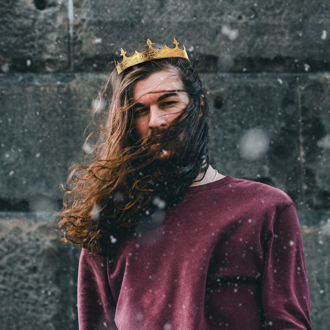 CROWN GUIDE King Crown for Men Medieval Wedding, Royal 