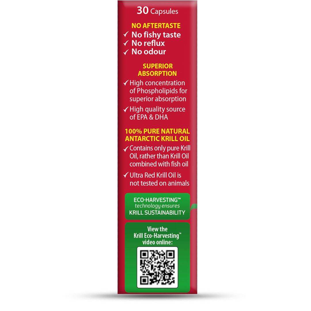 Vitabiotics Ultra Red Krill Oil Nutritional Supplement Capsule with Omega 3-9 Fatty Acids DHA EPA Astaxanthin for Heart Brain and Eye Vision Support from Antarctic Marine Phospholipids