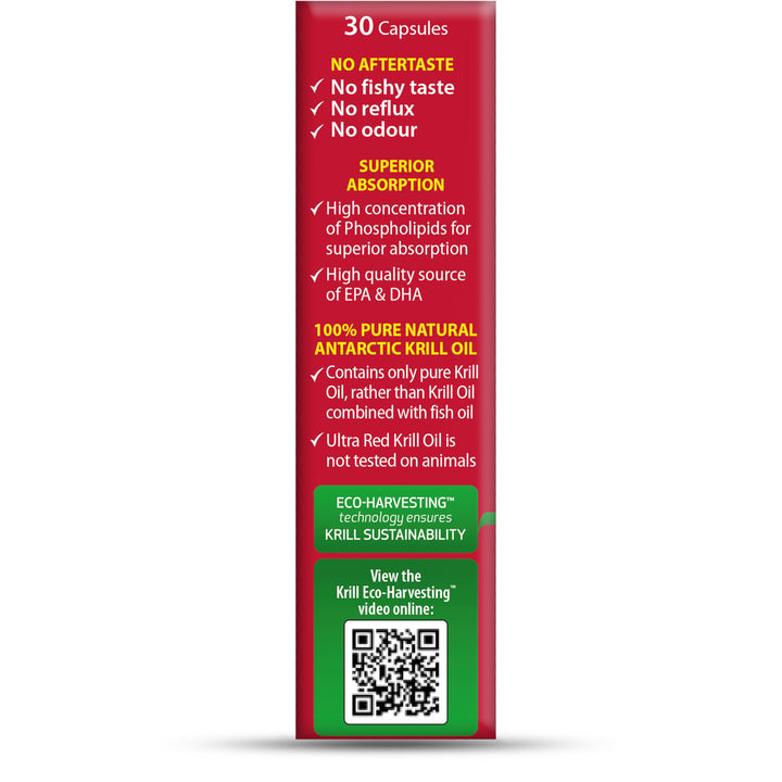 Vitabiotics Ultra Red Krill Oil Nutritional Supplement Capsule with Omega 3-9 Fatty Acids DHA EPA Astaxanthin for Heart Brain and Eye Vision Support from Antarctic Marine Phospholipids