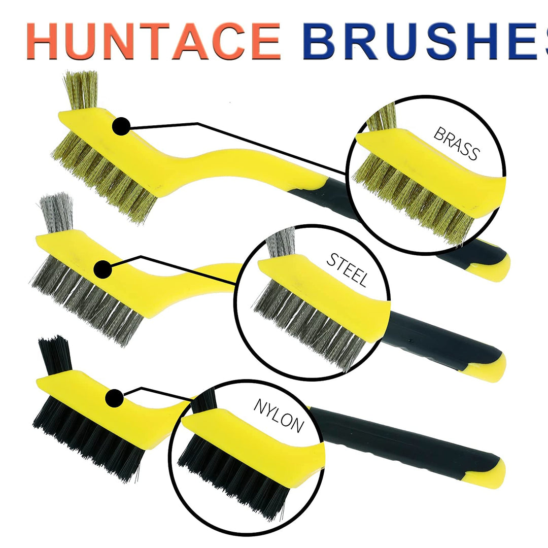 (8 Pieces) Small Wire Brush Brass/ Stainless Steel/ Nylon Brushes for Cleaning Rust Removal, Dirt, Paint Scrubbing Wire Brush Set Double-Ended Cleaning Pick