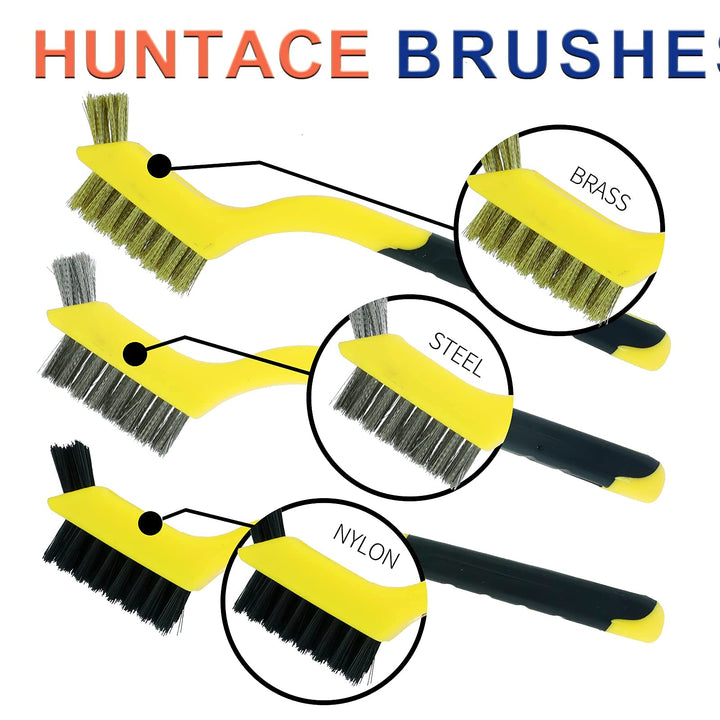 (8 Pieces) Small Wire Brush Brass/ Stainless Steel/ Nylon Brushes for Cleaning Rust Removal, Dirt, Paint Scrubbing Wire Brush Set Double-Ended Cleaning Pick