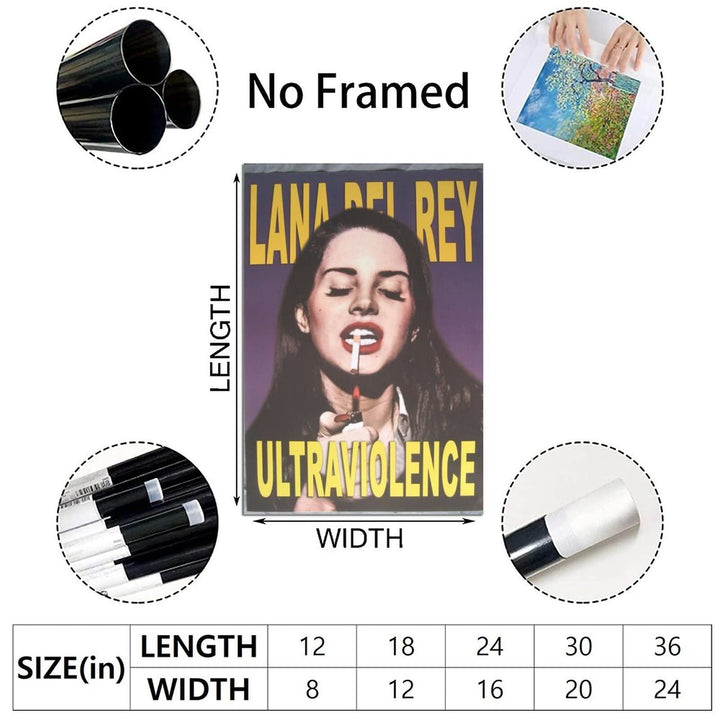DQDF Lana Del Rey Posters Canvas Art Poster decorative wall decoration Poster 12x18inchs(30x45cm)
