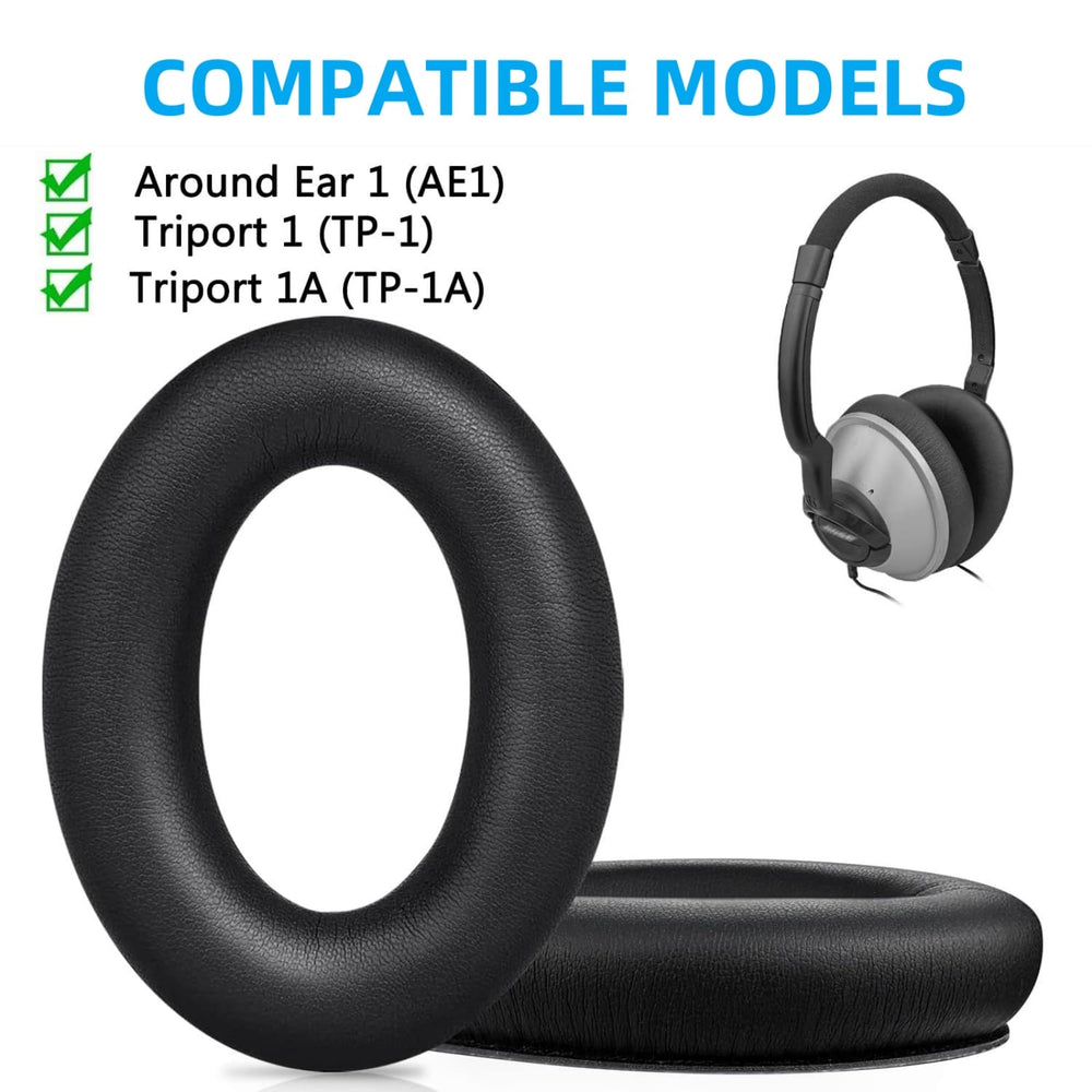 Replacement Ear Pads Cushions Compatible with Bose Around Ear TP-1 Triport 1 TP-1A Headphones (Black)