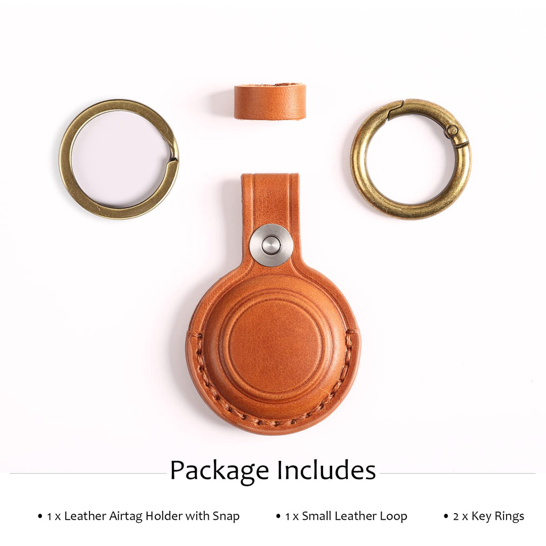 KEEPXYZ Genuine Leather Airtag Holder Suitable for Appl