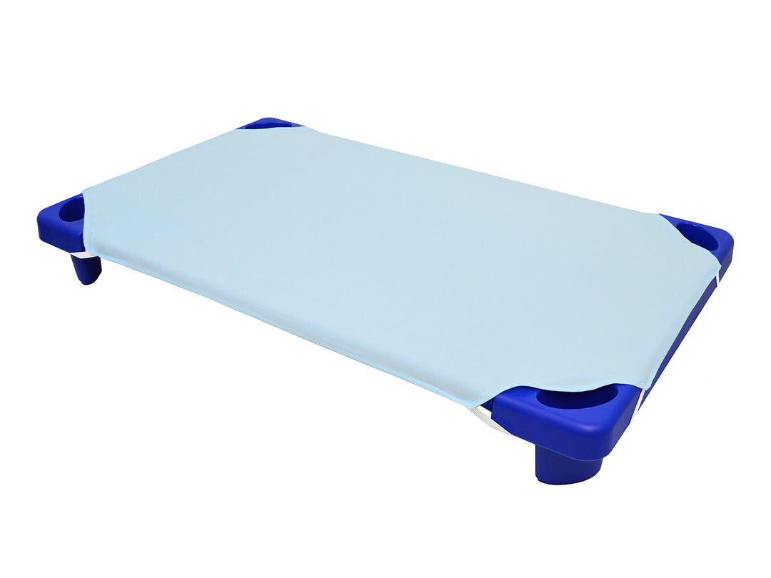 American Baby Company 100% Natural Cotton Percale Standard Daycare/Pre-School Cot Sheet, Blue, 23 x 51, Soft Breathable, for Boys and Girls