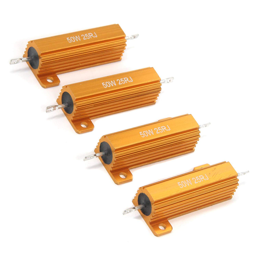 50W Watt Wirewound Resistors 25 Ohm Aluminum Case Resistor Mounted Resistor 4PCS