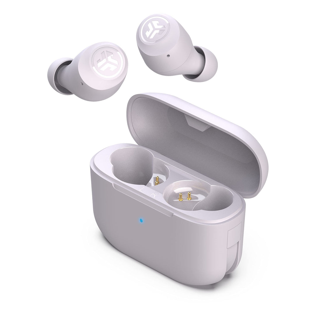 Go Air Pop True Wireless Bluetooth Earbuds + Charging Case, Lilac, Dual Connect, IPX4 Sweat Resistance, Bluetooth 5.1 Connection, 3 EQ Sound Settings Signature, Balanced, Bass Boost