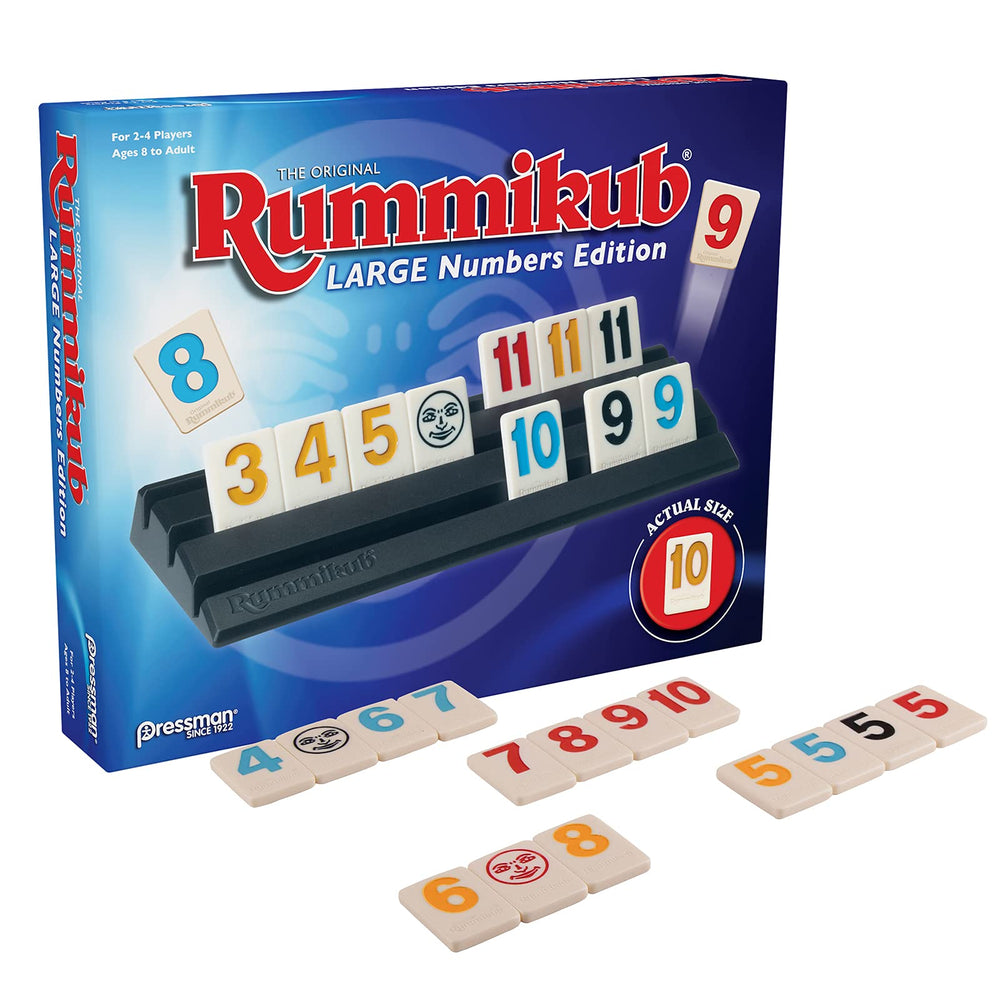 Rummikub Large Numbers Edition - The Original Rummy Tile Game Blue, 5