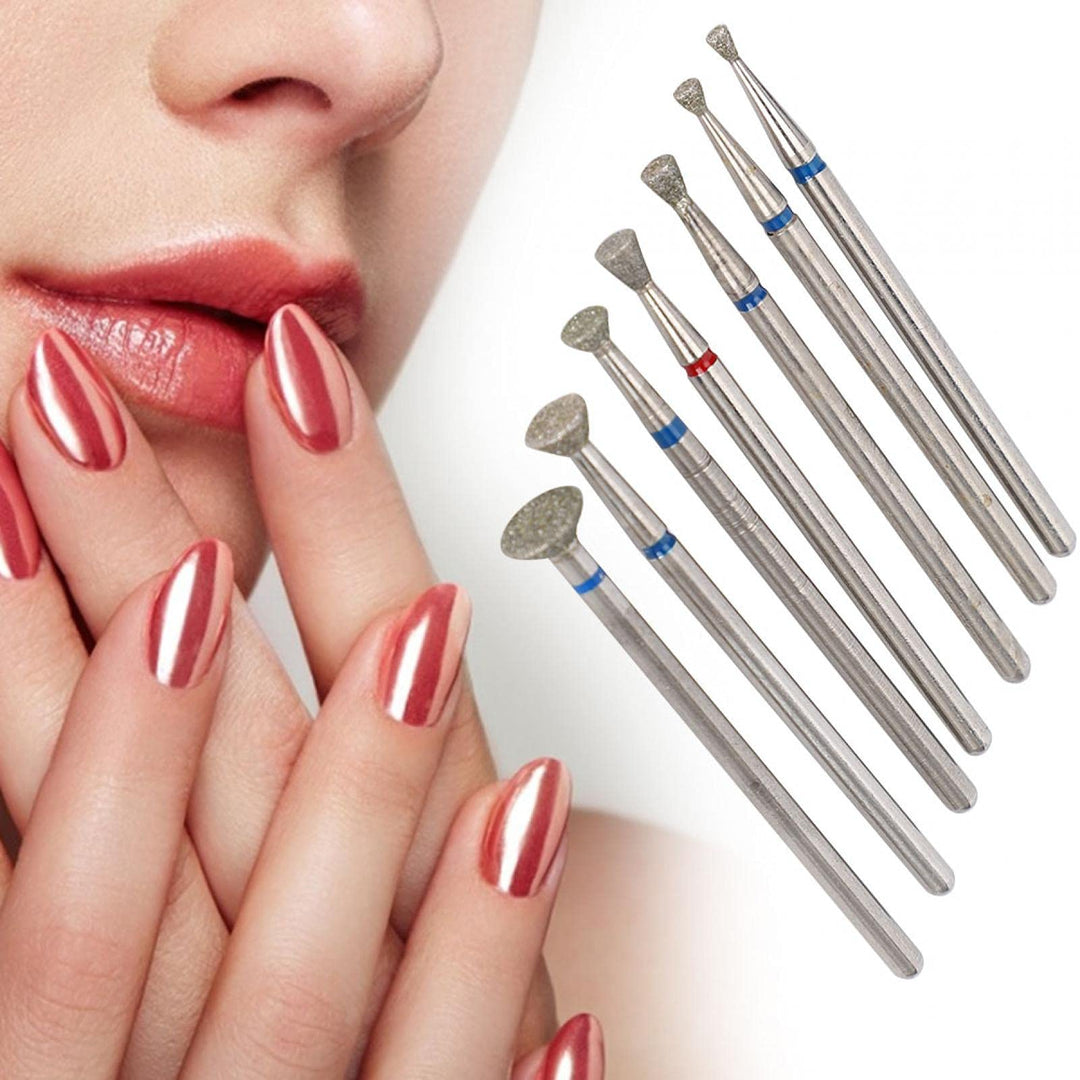 Ceramic Nail Drill Bits Set 7pcs 3/32 inch Diamond Carbide Nail Drill Bit for Remove Acrylic Gel Nails Cuticle Manicure Pedicure Electric Manicure Grinding Head Tool[03]
