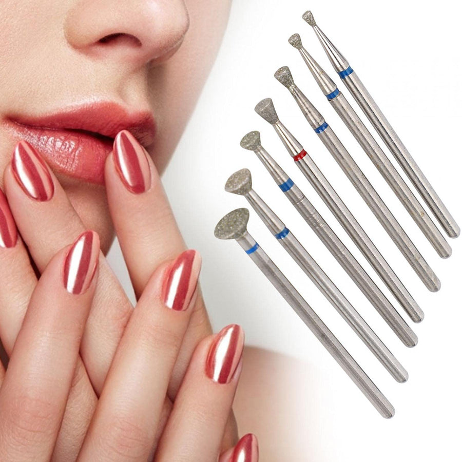 Ceramic Nail Drill Bits Set 7pcs 3/32 inch Diamond Carbide Nail Drill Bit for Remove Acrylic Gel Nails Cuticle Manicure Pedicure Electric Manicure Grinding Head Tool[03]