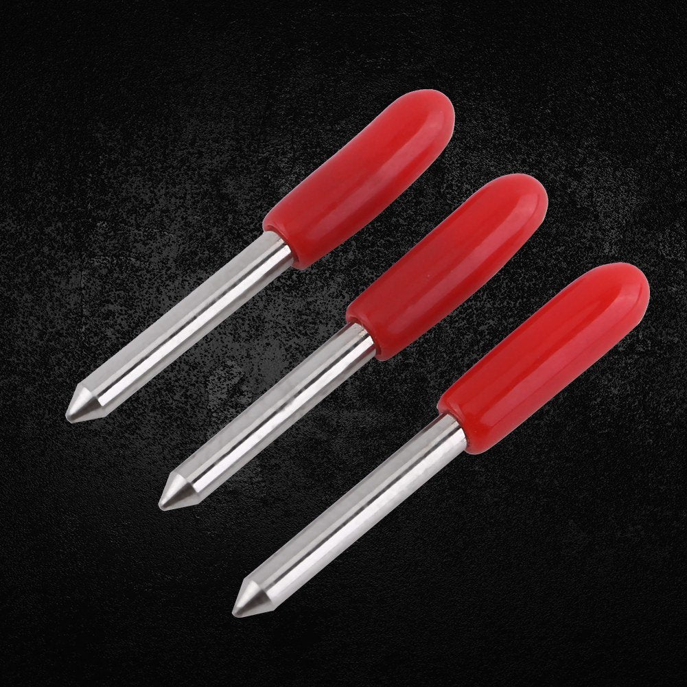 15Pcs 45 Degree Plotter Cutter Blades Red Cover Replacement Cemented Carbide GCC Cutter Cutting Plotter Blade Set Lettering Blade Cutter Blades