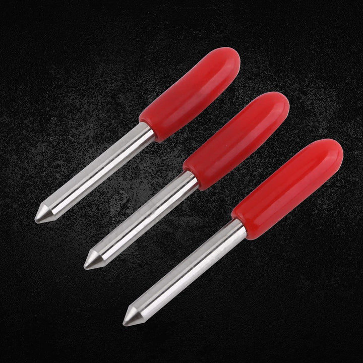 15Pcs 45 Degree Plotter Cutter Blades Red Cover Replacement Cemented Carbide GCC Cutter Cutting Plotter Blade Set Lettering Blade Cutter Blades