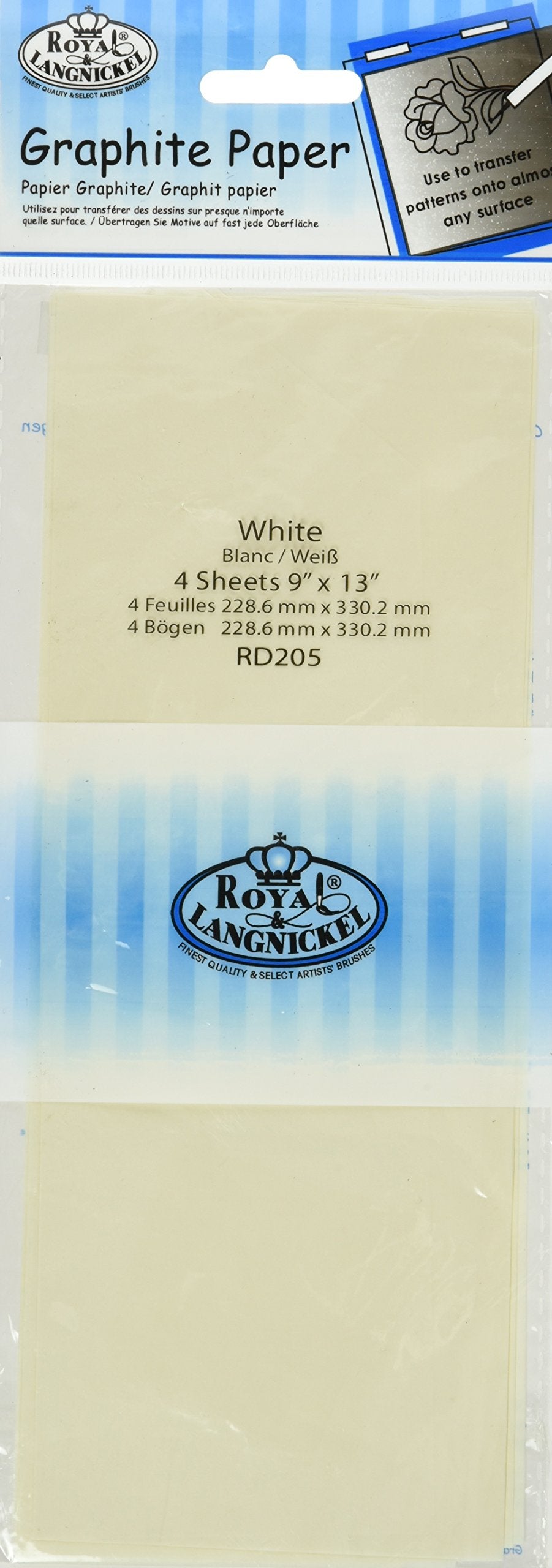 Royal Brush RD205 White Transfer Paper-9X13 4/Pkg