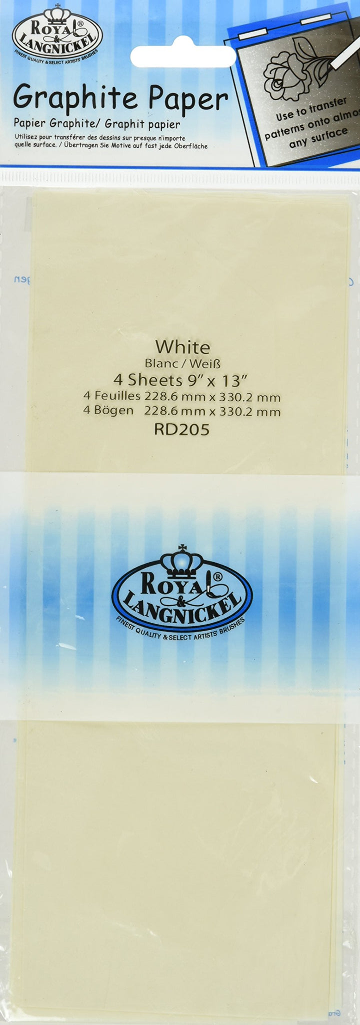 Royal Brush RD205 White Transfer Paper-9X13 4/Pkg