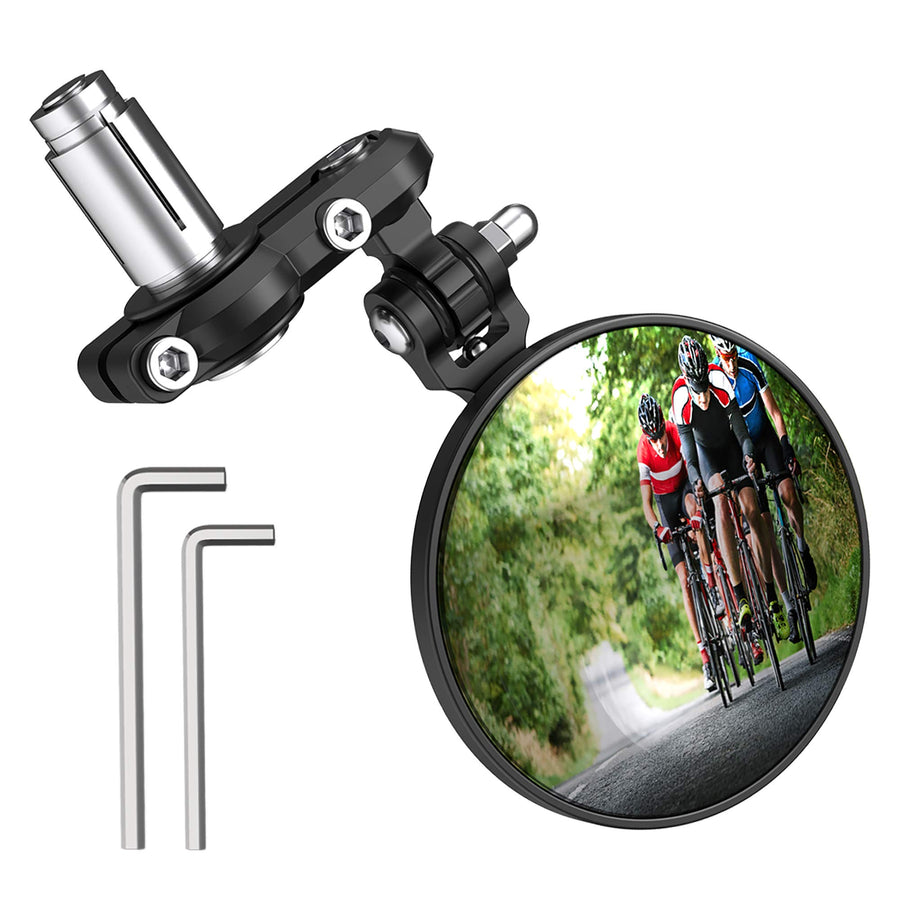 Bike Mirror, Wide Angle HD Safety Bar End Bike Mirror,Blast-Resistant Aluminum 360°Rotatable Bicycle Mirrors Handlebar Rearview Mirror