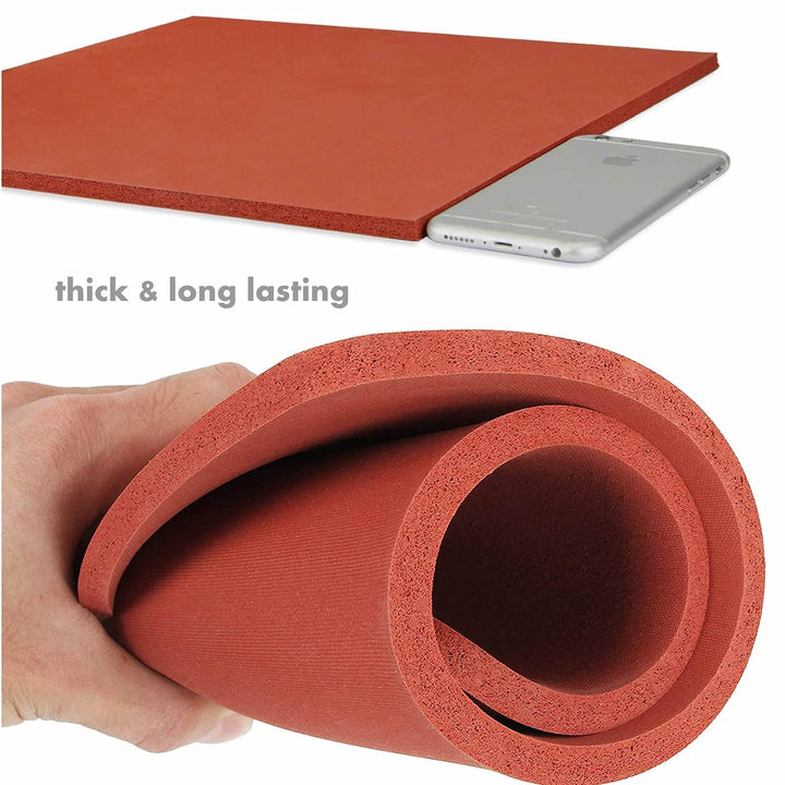 15 x 15 Inch Silicone Heat Press Pad 0.33Inch Thickest Heat Press Mat for Heat Press Machine Press No-Stick Replacement Pad,Red