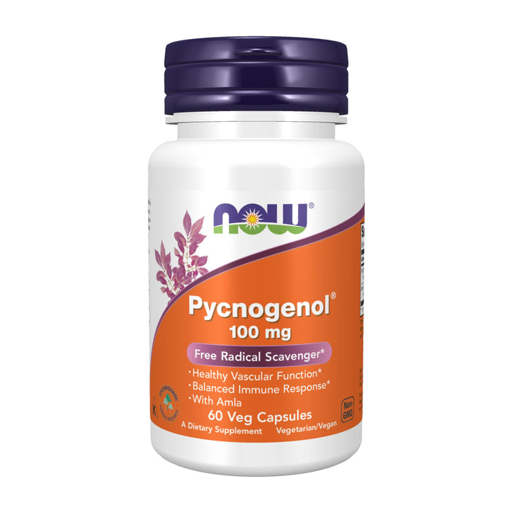 Supplements, Pycnogenol 100 mg (a Unique Combination of Proanthocyanidins from French Maritime Pine) with Amla, 60 Veg Capsules
