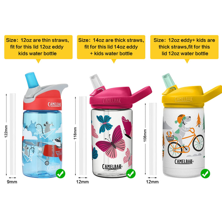 Replacement Straws for CamelBak eddy Kids 12oz Water Bottle,Accessories Set Include 5 BPA-FREE Straws and 1 Cleaning Brush