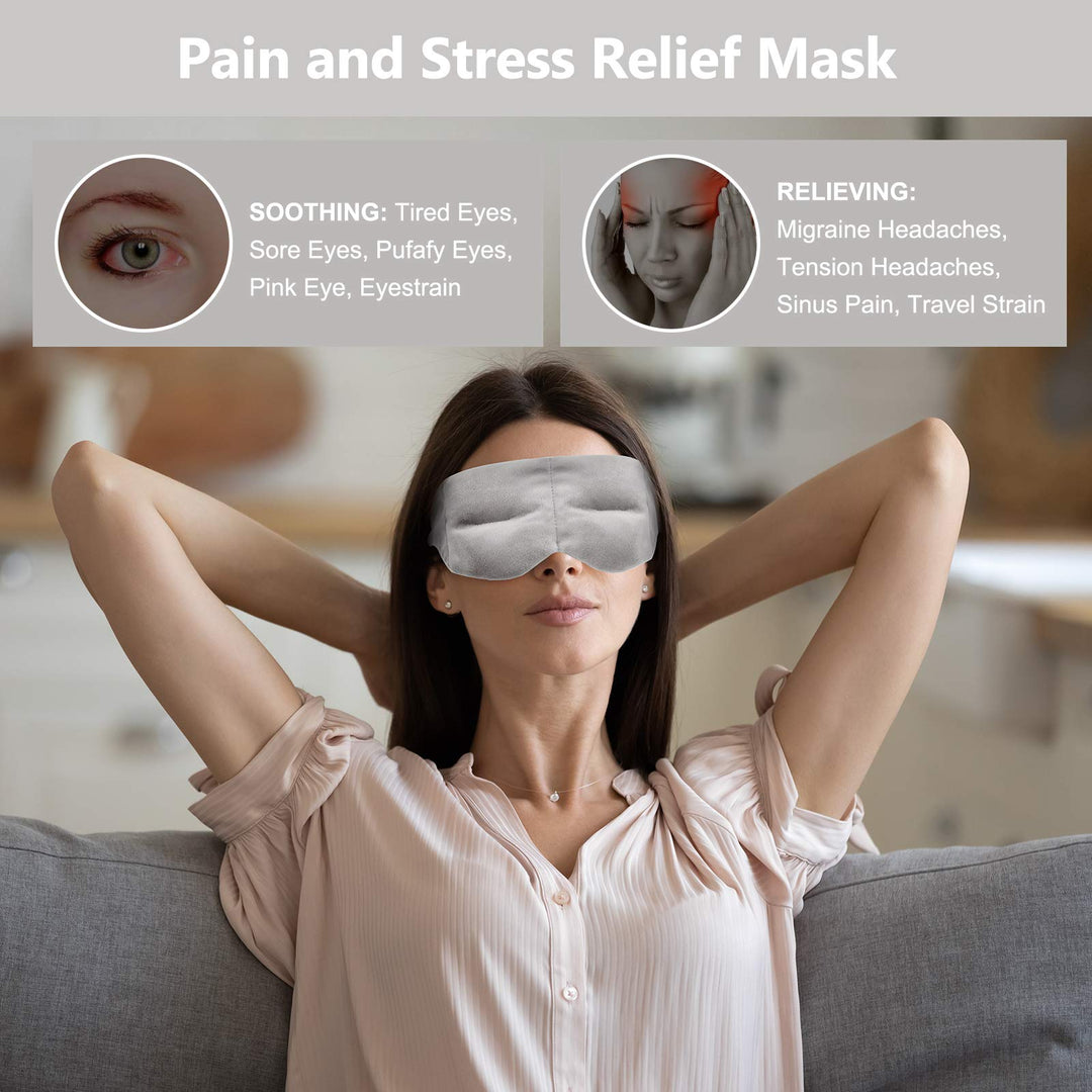 Weighted Sleep Mask Pain Relief Mask, Cooling Sleep Eye Mask, Cold Therapy Compression for Headache, Migraine, Sinus Pain, Puffy Eyes, Dry Eyes, Light Blocking Eye Pillow, Cotton Eye Cover Sleeping