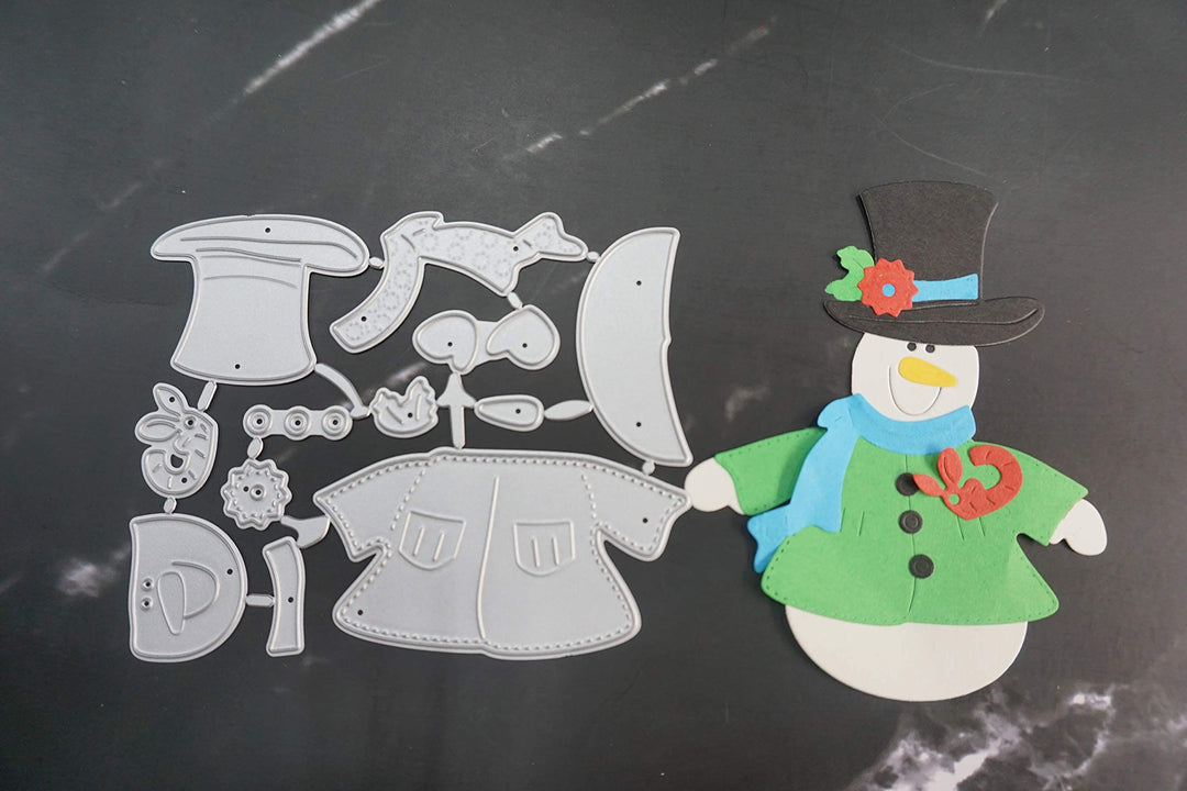 Metal Snowman with A Scarf Cutting Dies and Christmas Snowman Die Cuts Embossing Stencils Template Mould for Card Scrapbooking and DIY Craft Album Paper Card Decor
