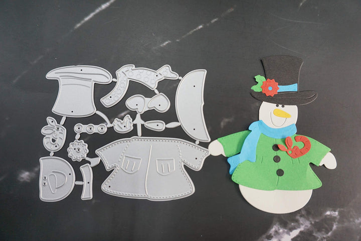 Metal Snowman with A Scarf Cutting Dies and Christmas Snowman Die Cuts Embossing Stencils Template Mould for Card Scrapbooking and DIY Craft Album Paper Card Decor