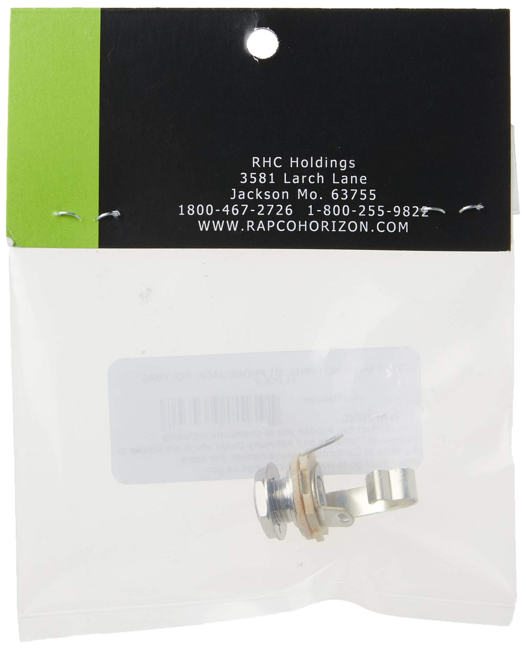 11 Mono Female 1/4-Inch Jack with Nut and Washer, Nickel Finish