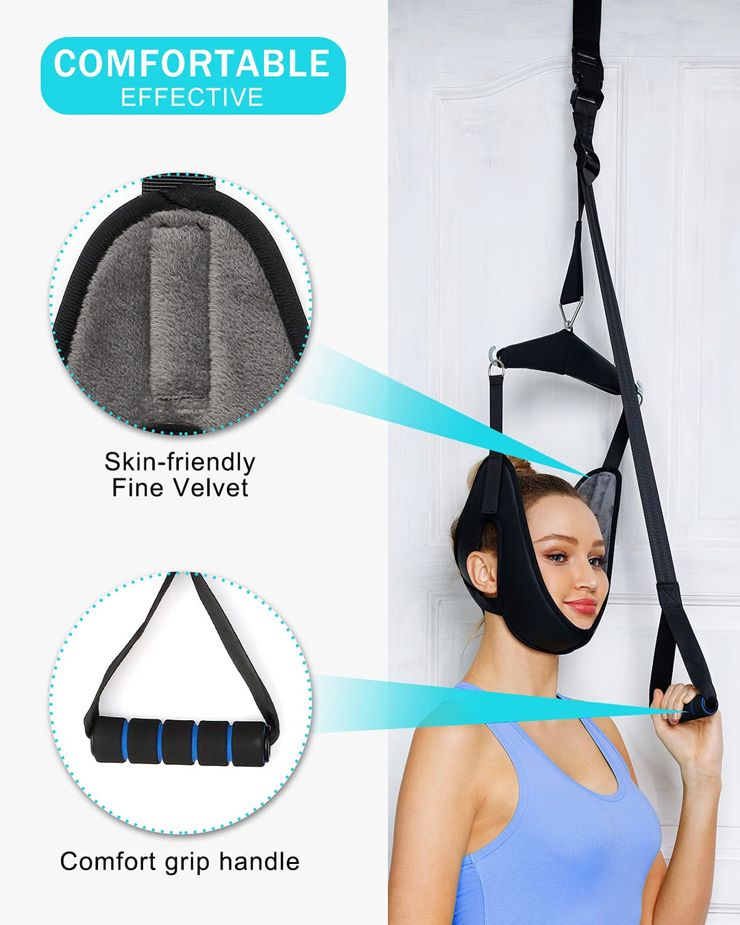 comness Cervical Neck Traction Device Over Door for Hom