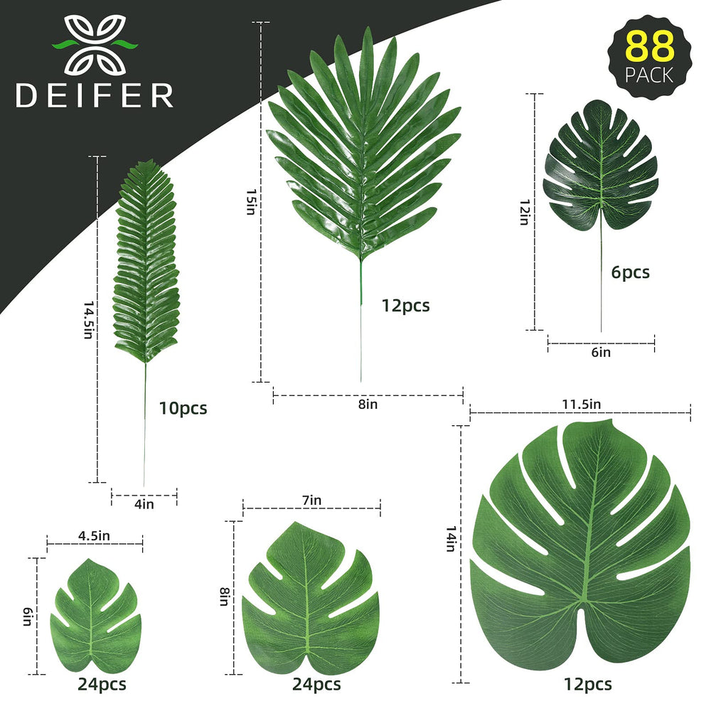 TSCTBA AOLDHYY rtificial Tropical Monstera-88Pcs 6 Kinds Fake Leaf Plants Garden Sculpture Outdoor Garden Sculpture Outdoor Decoration
