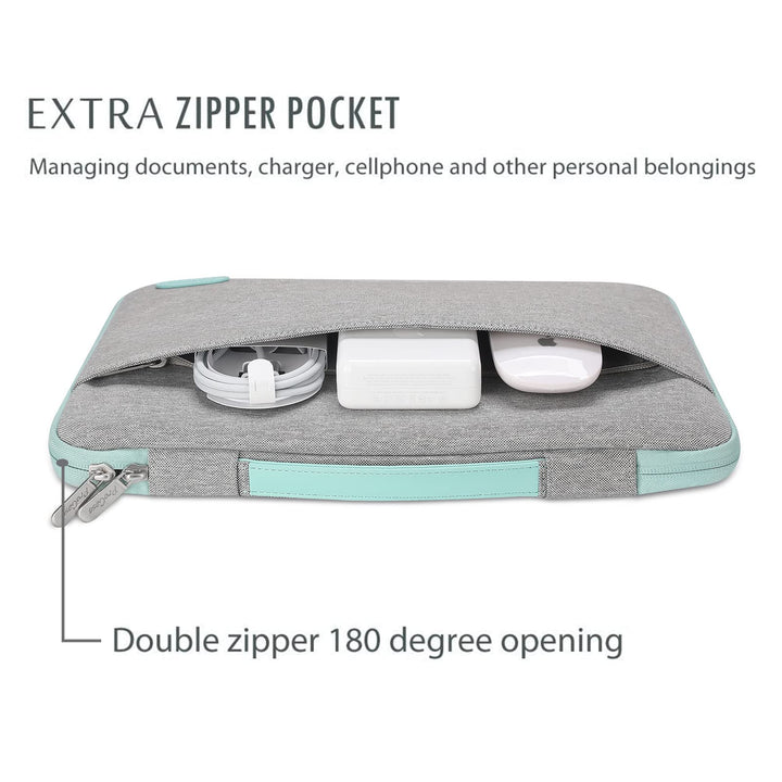 Laptop Sleeve Case, 15 inch Laptop Bag Compatible with MacBook HP Dell Lenovo ASUS Chromebook -Light Grey