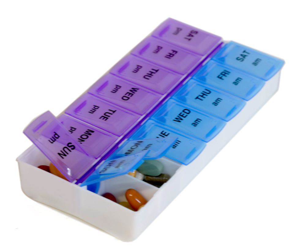 14 Compartments Pill Organizer Box, Medicine Remainder 