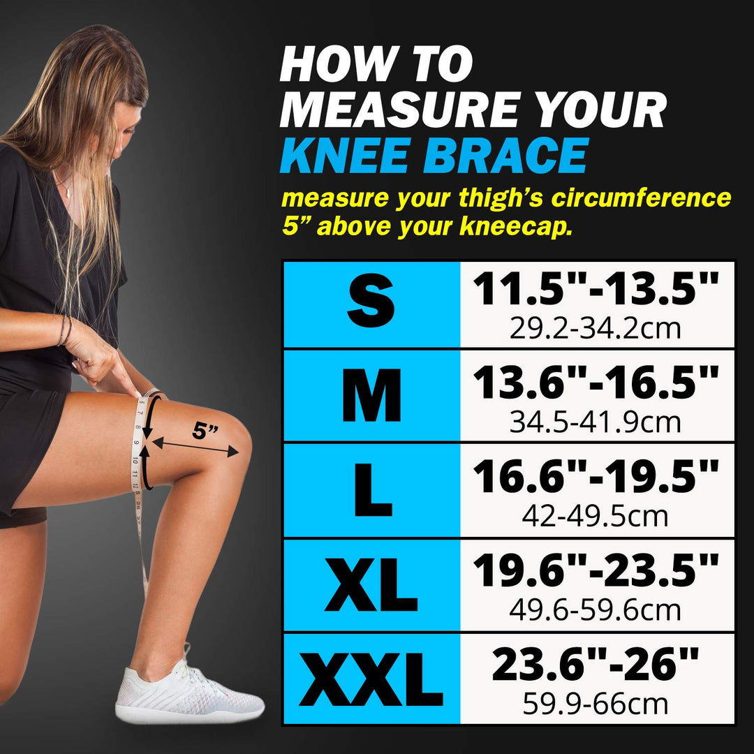 POWERLIX Knee Compression Sleeve - Best Knee Brace for Knee Pain for Men & Women – Knee Support for Running, Basketball, Volleyball, Weightlifting, Gym, Workout, Sports – Please Check Sizing Chart