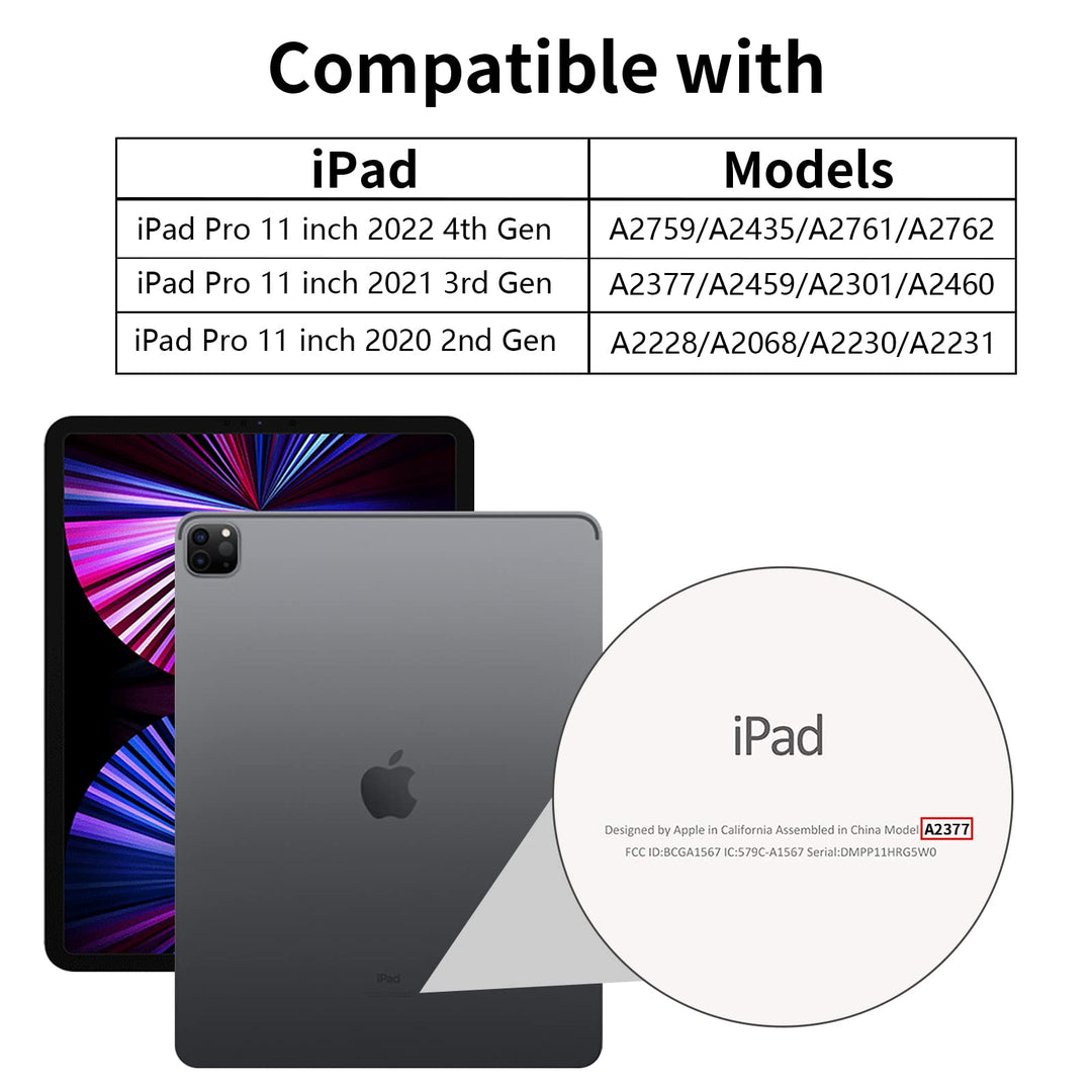 Compatible with iPad Pro 11 Inch Case 4th/3rd/2nd Generation with Pencil Holder, for iPad 11 Pro Case 2022/2021/2020, Slim Protective Cover with Soft TPU Back, Auto Wake/Sleep, Rose Pink