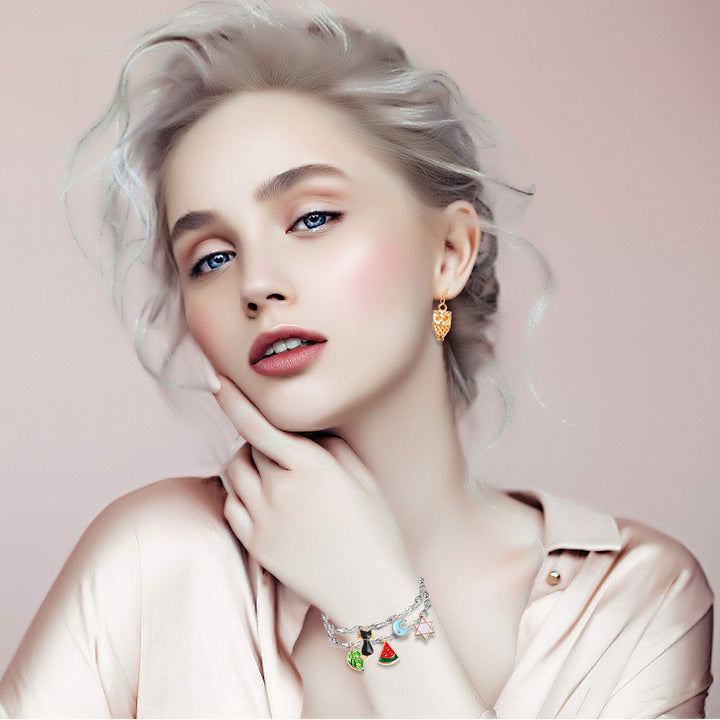 170Pcs Jewelry Making Charms Assorted Gold Plated Enamel Necklace Bracelet Charms Pendants for DIY Jewelry Making