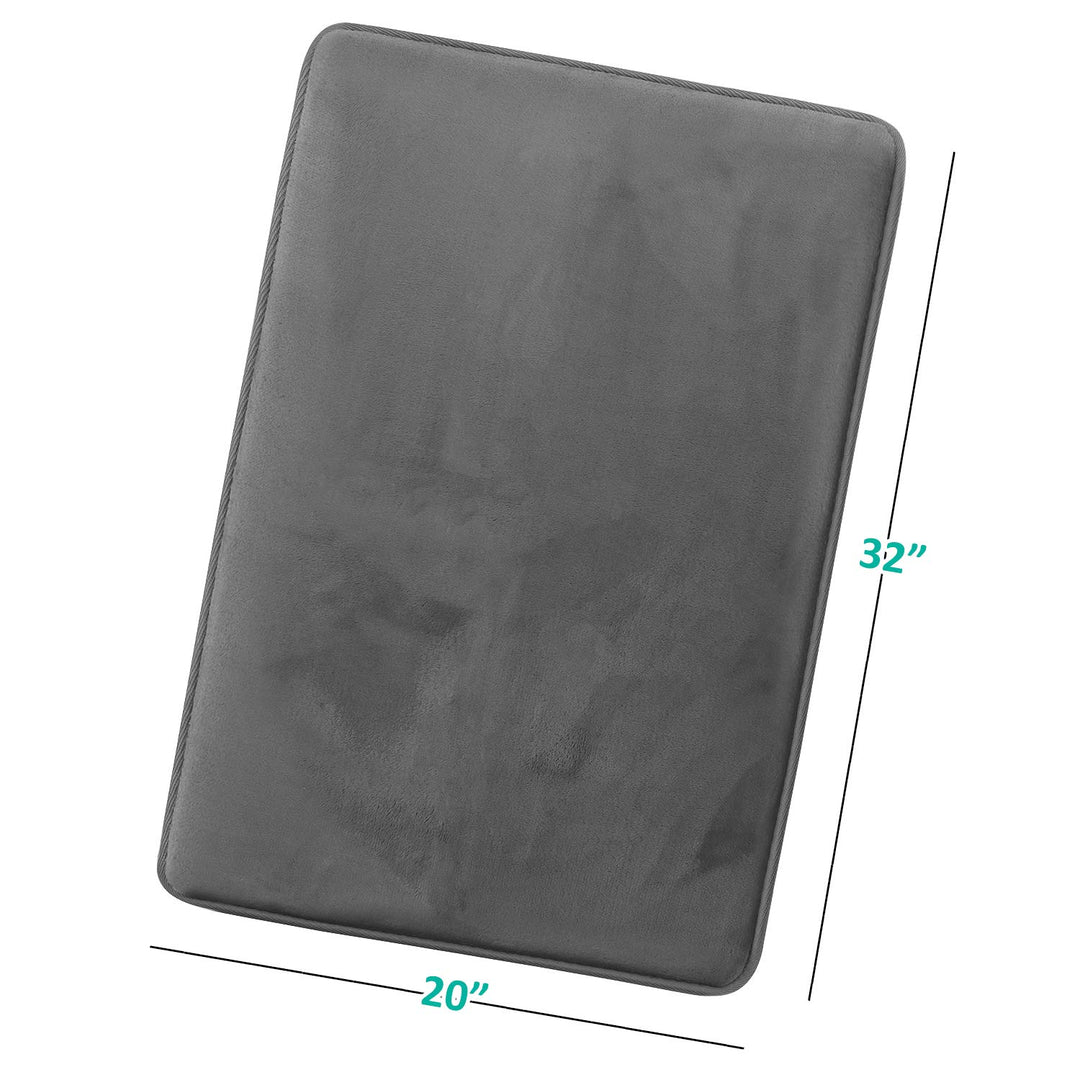 Bathroom Rugs, Ultra Soft Plush Bath Mat for Bathroom, Non-Slip, Velvet Memory Foam Bath Rugs, 20 x 32, Solid Grey