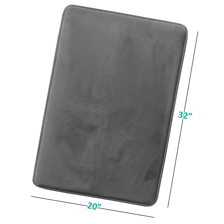 Bathroom Rugs, Ultra Soft Plush Bath Mat for Bathroom, Non-Slip, Velvet Memory Foam Bath Rugs, 20 x 32, Solid Grey