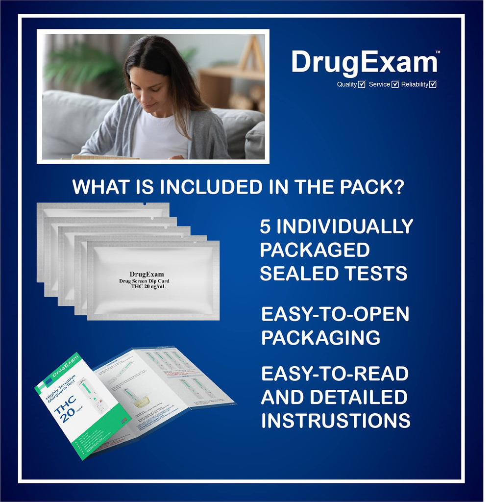 5 Pack - DrugExam New Generation Highly Sensitive THC 2