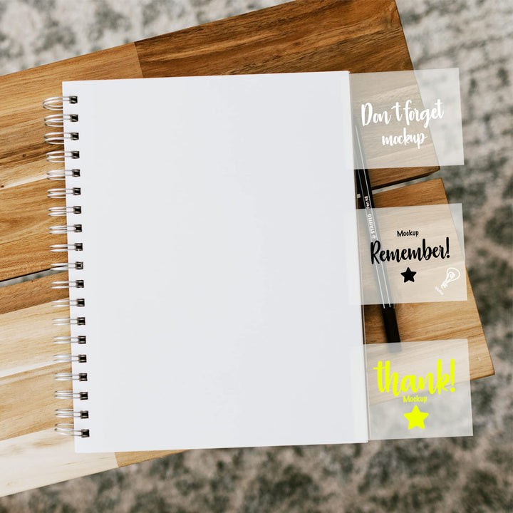 Transparent Sticky Notes Large, 2.8 x 3.8 inch Translucent Self-Sticky Notes Wide, 200 Sheets Waterproof Clear White Reading stickies, 50 Sheets Per Pad, 4 Pads in Total(70029-B04)