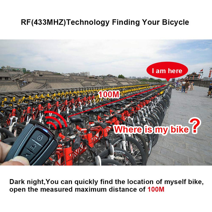 G Keni Smart Anti-Theft Bike Alarm, Bike Tail Light Rec