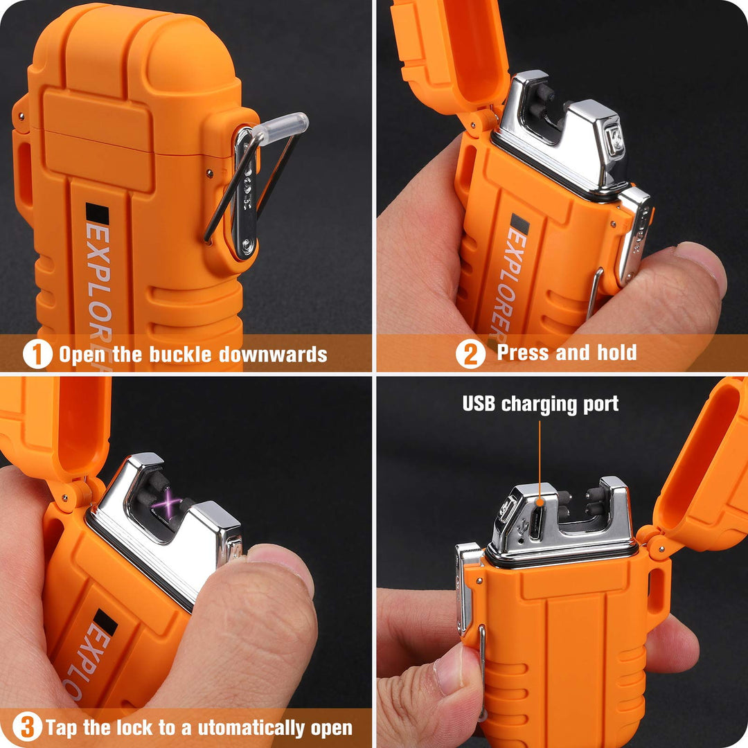 Green Vivid Waterproof Flameless Electric Lighter-Dual 
