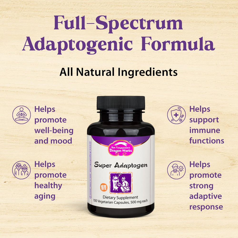 Super Adaptogen | All Natural Supplement to Support Well-Being, Mood, Immune Function, Strong Adaptive Response | All Natural Ingredients, Non-GMO (100 Capsules, 500 mg Per Capsule)”