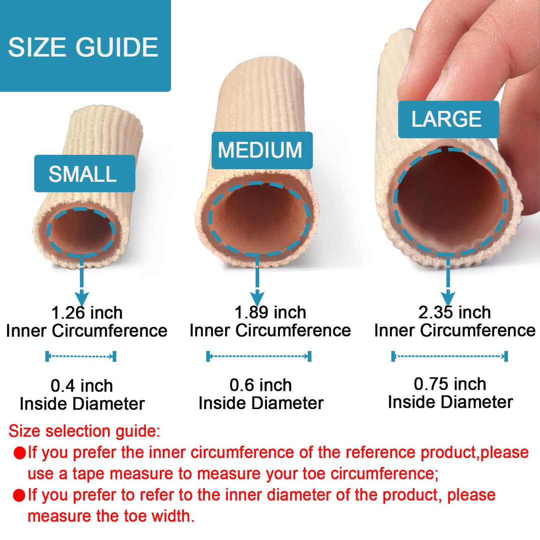 Cuttable Toe Tubes Sleeves 5 Pack, Made of Elastic Fabr
