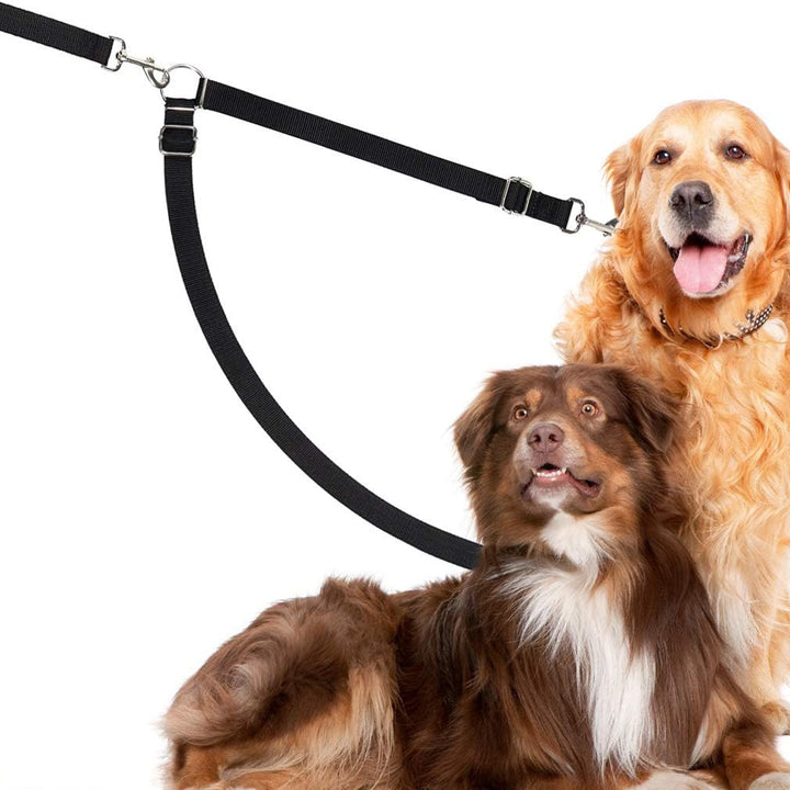 Double Dog Walker Leash, 16-24 Inches in Length, Head Tilt Adjustable, Tin Alloy Snaps, Suitable for Dogs and Puppies
