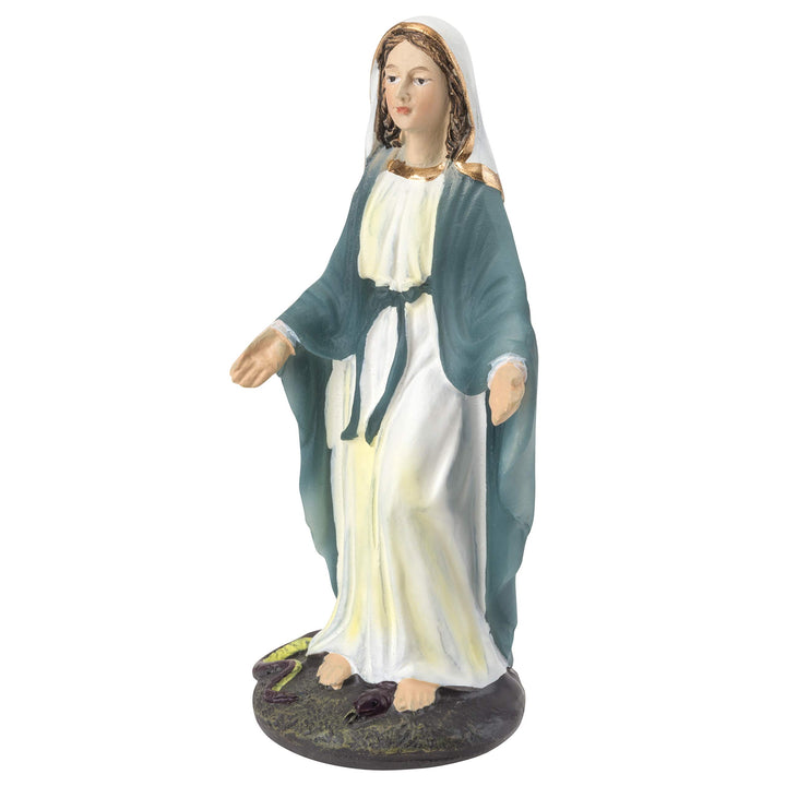 Virgin Mother Mary Statue Travel Size (3 Inch) Religious Blessed Mother Statue for Flying, Driving, Travel - Beautiful Design, Hand Painted Resin