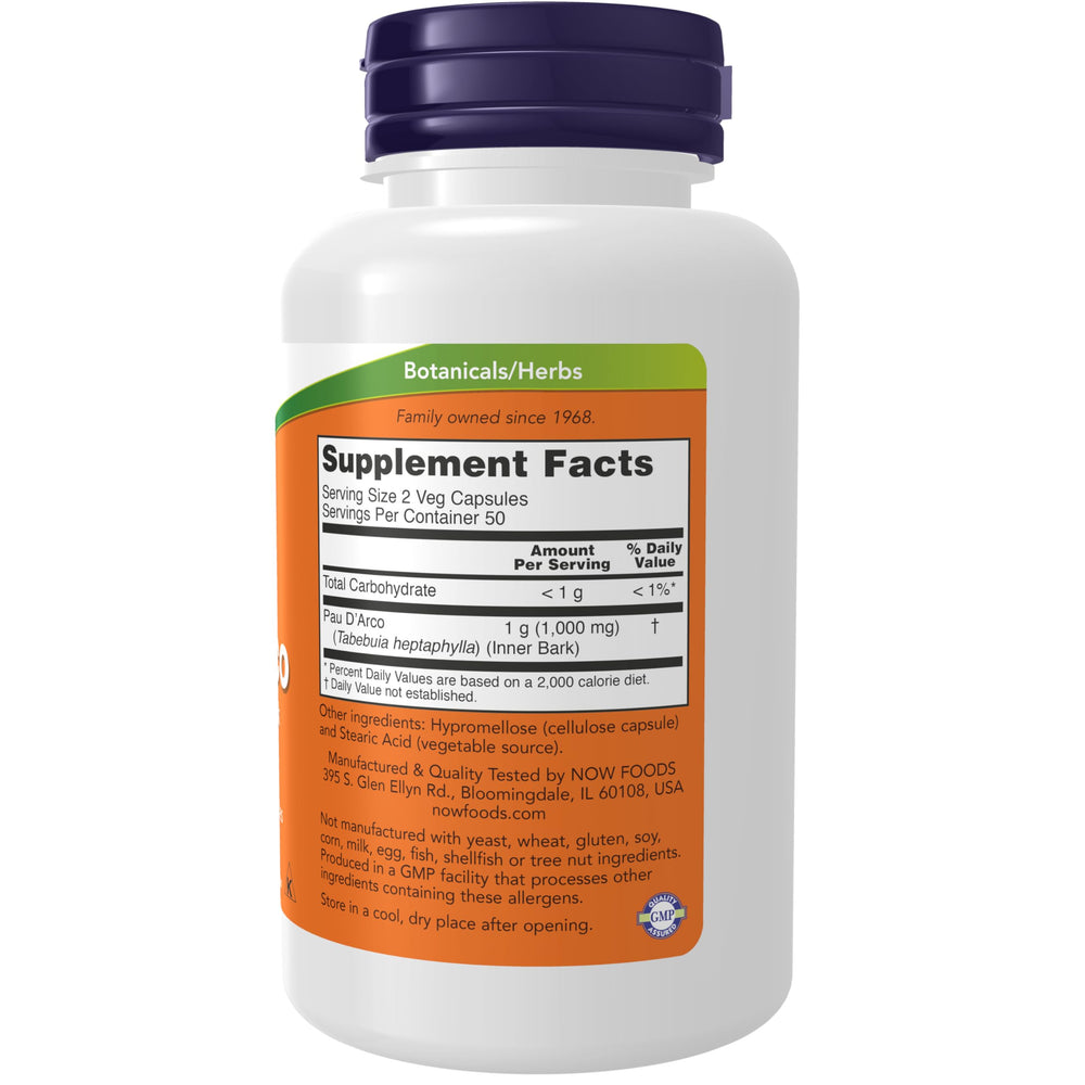 Now Foods Pau D'Arco Veg Capsule (500 mg) -100 Caps