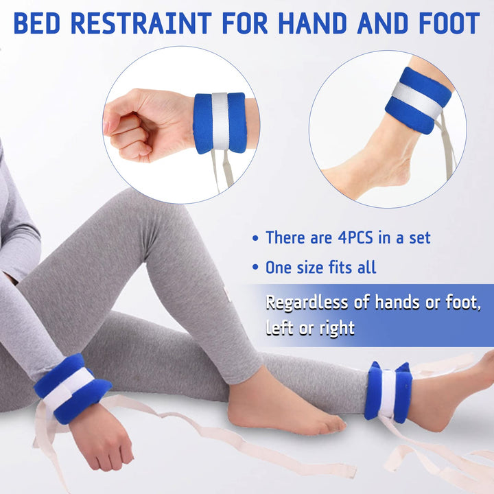 Exttlliy 4Pcs Hospital Patient Medical Restraints Bed L